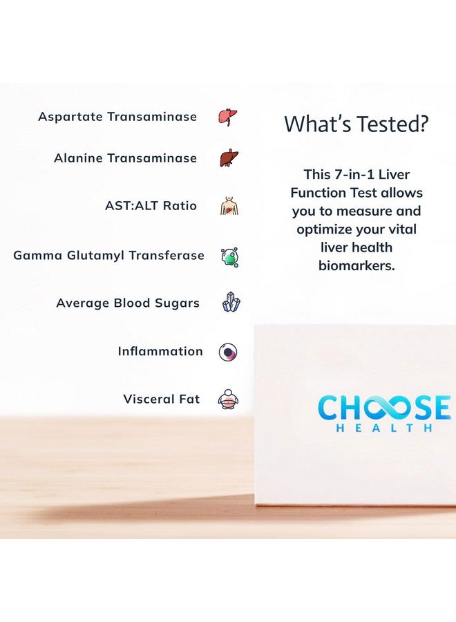 Generic Liver Health & Function Test | 7-in-1 at-Home Liver Test | Choose Health | Test and Track Liver Function & Health | AST | ALT | GGT | Blood Sugars | Inflammation and More | Not Avail in NY RI  - Image 2