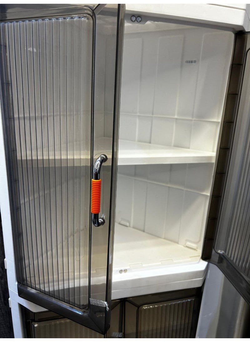 Foldable Multi-Purpose Corner Storage Cabinet with Transparent Acrylic Doors - Image 4
