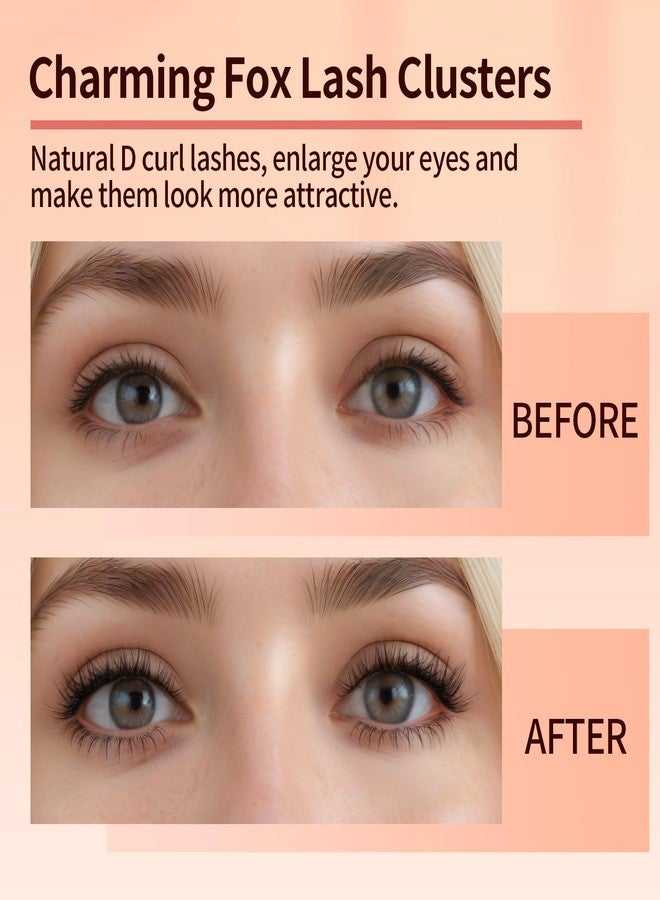 MLEN DIARY Lash Cluster 132 Pcs Cluster Lashes 10-14.5mm D Curl DIY Eyelash Extensions Wispy Cat Eye Eyelash Clusters Super Thin Band Manga Volume Eyelash Extension Kit with Tweezers DIY at Home - Image 3