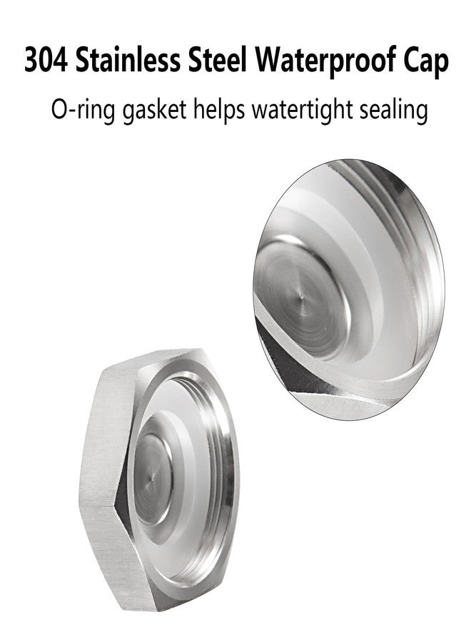 eifagur 304 Stainless Steel Heavy Duty NMO Antenna Mount Cap with O Ring Seal Dust Weather Rain Protective Cover （Pack of 2）, - Image 5