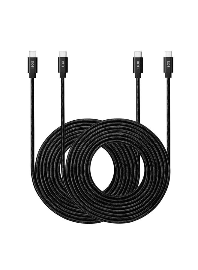 ROFI USB C to USB C Cable, [2Pack 4FT] 60W Power Delivery Fast Charge Type C Cord Compatible with MacBook Pro/iPad Pro/Galaxy S20/Microsoft Surface/Google Pixel and Other USB C Device (4 Feet, Black) - Image 1