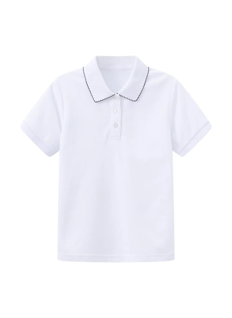 بالابالا Kids Girls Lapel short-sleeved T-shirt