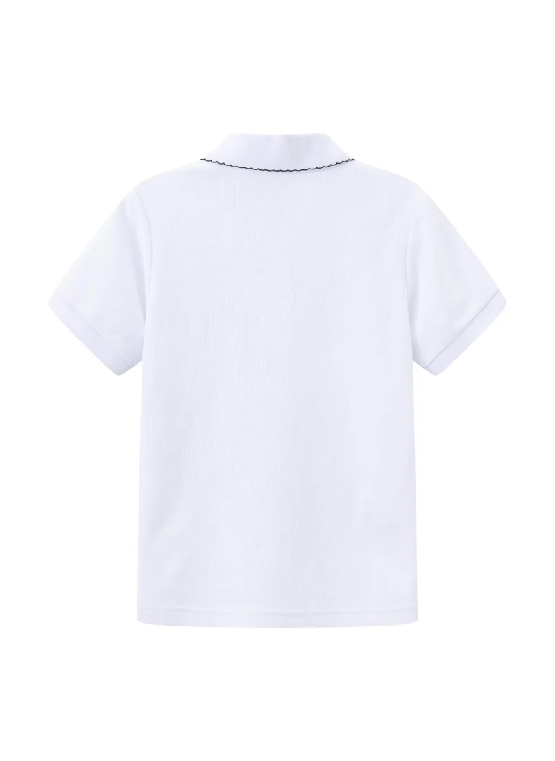 بالابالا Kids Girls Lapel short-sleeved T-shirt