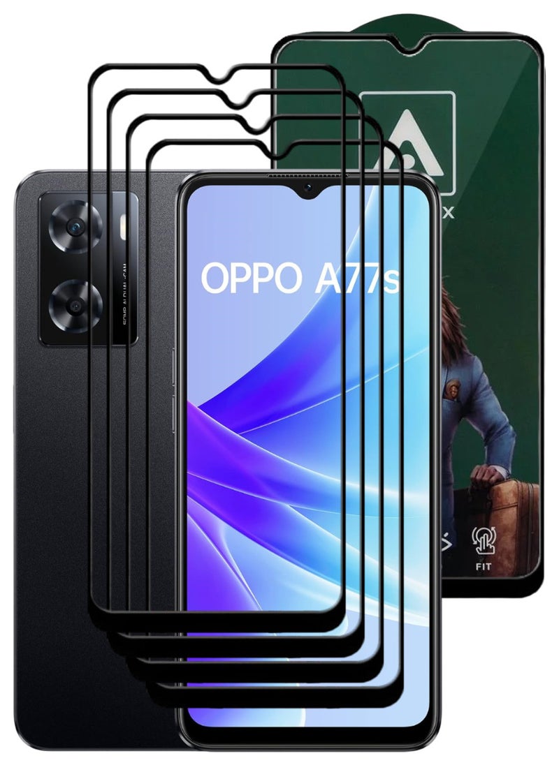 ACLIX 4 Pieces Antistatic ESD Dustproof Premium Quality High Definition Tempered Glass Screen Protector Designed For Oppo A77s - Image 1