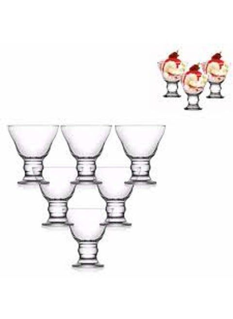 6 Piece Ice Cream Cups Set 8.5 oz -Clear