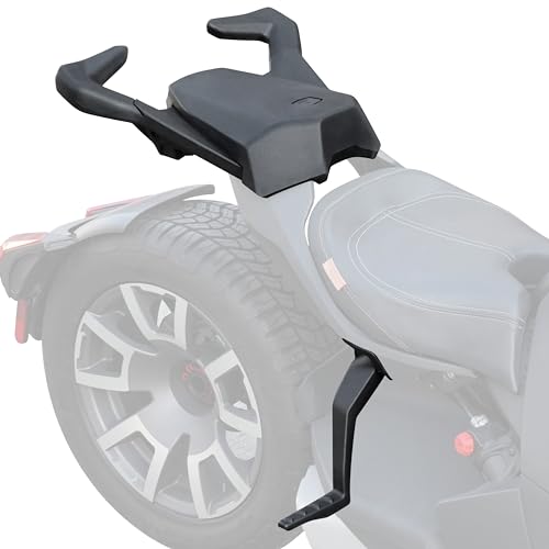 SAUTVS Rear Passenger Seat with Foot Pegs for Ryker, 2-Up Passenger Soft Seat with Grab Handles Foot Pedals for Can Am Ryker All Models Accessories; Replace #219400842 (MAX Mount 219400800 Required) - Image 1