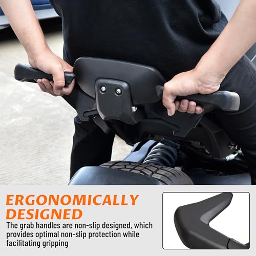 SAUTVS Rear Passenger Seat with Foot Pegs for Ryker, 2-Up Passenger Soft Seat with Grab Handles Foot Pedals for Can Am Ryker All Models Accessories; Replace #219400842 (MAX Mount 219400800 Required) - Image 5