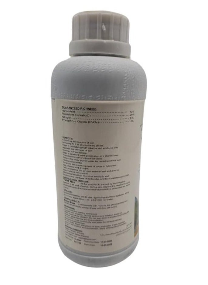Generic GPC Twint plus Liquid Fertilizer 1 liter – combination of Humic acid, Potassium, Phosphorus and Nitrogen,  - Image 2