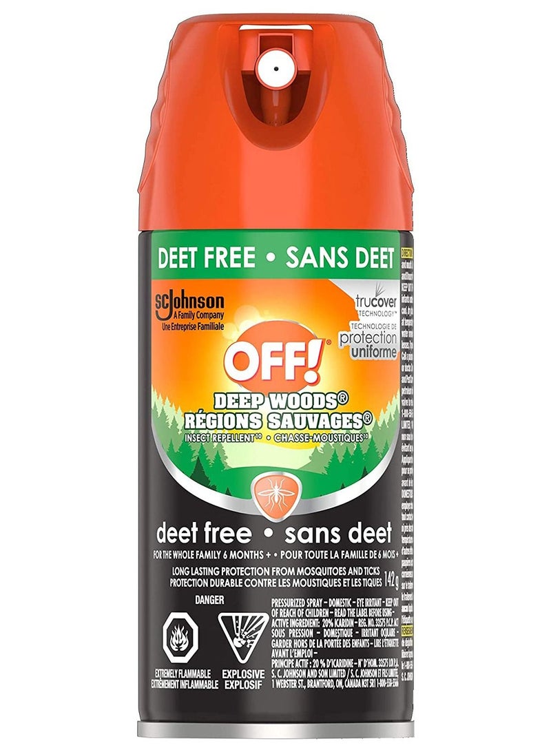 OFF! Deep Woods Deet Free Insect and Mosquito Repellent, Bug Spray 142 g - Image 1