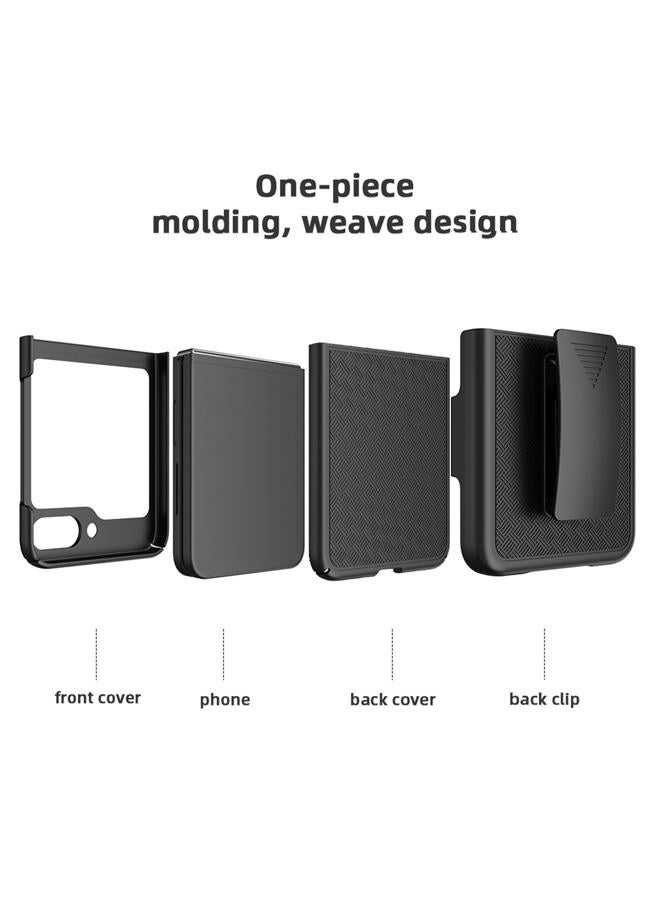 Ailiber for Samsung Galaxy Z Flip5 Case, Galaxy Z Flip 5 Phone Case Holster with Back Screen Protector, Swivel Belt Clip, Kickstand Holder, Full Body Shockproof Shell Cover for Samsung Z Flip5-Black - Image 5