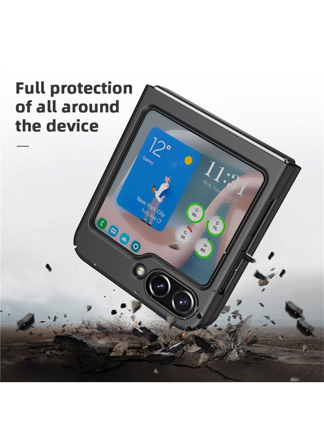 Ailiber for Samsung Galaxy Z Flip5 Case, Galaxy Z Flip 5 Phone Case Holster with Back Screen Protector, Swivel Belt Clip, Kickstand Holder, Full Body Shockproof Shell Cover for Samsung Z Flip5-Black - Image 3