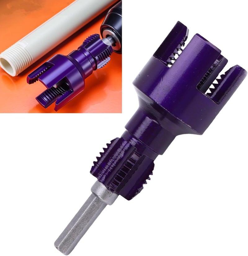 أداة قطع خيوط الأنابيب G1/2 PVC، مزودة بقاعدة سداسية، تتميز بالقدرة على تشكيل الخيوط الداخلية والخارجية معًا - من سبائك الفولاذ عالية الصلابة، توفر قطعًا دقيقًا وسريعًا للخيوط، وهي أداة فعالة لأعمال السباكة. - Image 5