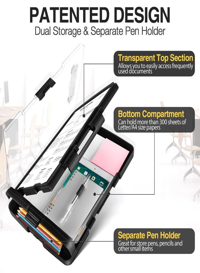 سويز لوحة كتابة أصلية من Sooez مع مساحة تخزين وحامل أقلام، لوحات كتابة متينة مقاس 8.5 × 11 بوصة مع مساحة تخزين مزدوجة، لوحة كتابة Clearview قابلة للمسح الجاف مع مفصل حقيقي، سعة عالية، لوازم مدرسية ومكتبية - Image 2