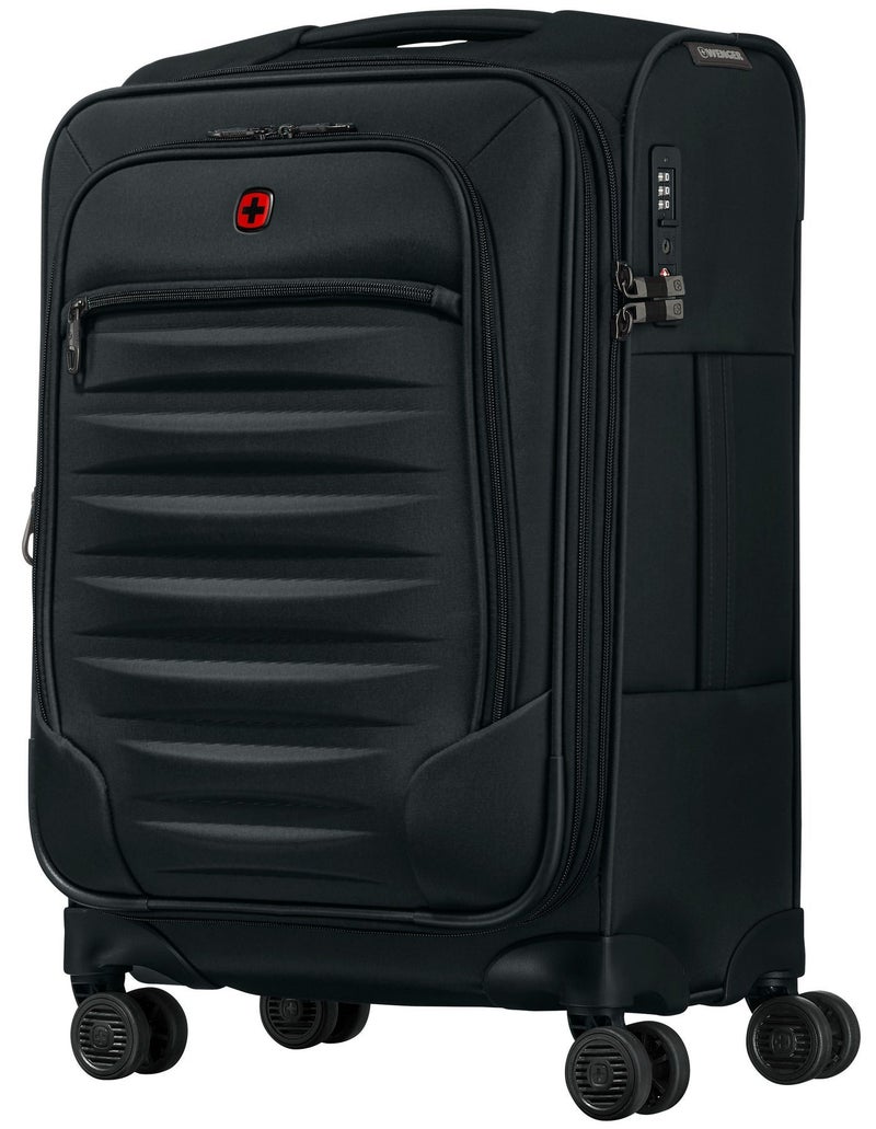 Wenger Checklite II 58 Cm 4-Double Wheeled Expandable Softside Cabin Luggage Trolley - Black - Image 4