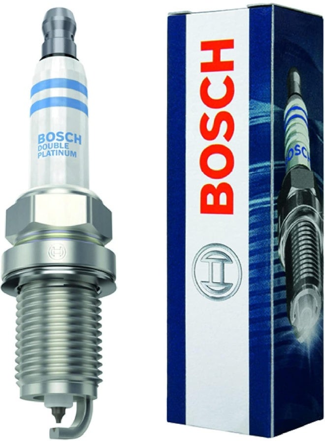 BOSCH FR5KPP332S Double Platinum Spark Plug - Up to 3X Longer Life for Select Audi A3 A4 A5 A6 Q3 Q5 Q7 RS5 R8 S4 TT & Volkswagen Beetle CC Eos Golf R GTI Jetta Passat Tiguan (Pack of 1) - Image 1