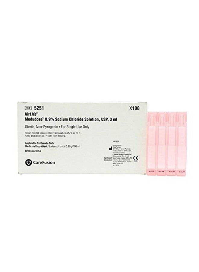 CareFusion 555251BX - وحدة جرعة هوائية من مودودوز، 3 مل 0.9% استنشاق، 0.10 أونصة سائلة لكل منها، 100 عد (عبوة من 1) - Image 1