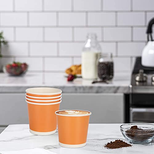 e kysa basics Paper Disposable Tea/Coffee Cups, Set of 50 pcs, 150 ml - Orange - Image 3