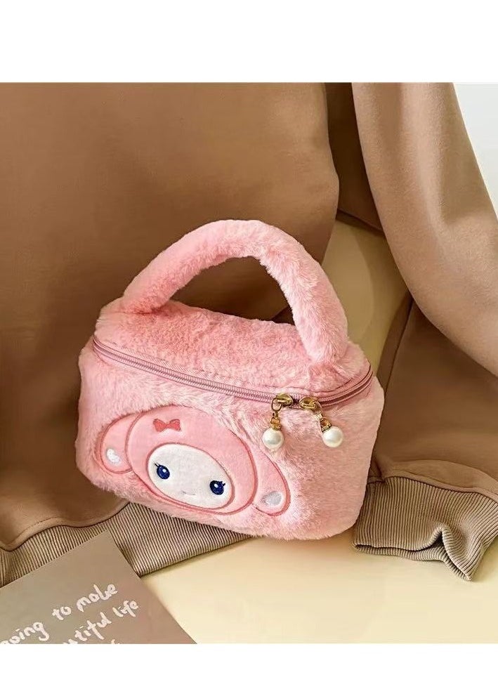 Sanrio 8-inch Sanrio Kuromi portable plush cosmetic bag 