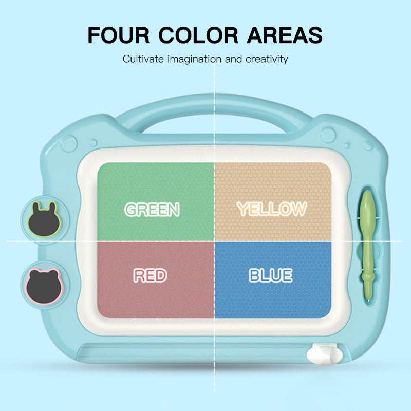 Magnetic Drawing Board: 560g Green, Safe Round Edges - Portable Design, Interesting Stamps for Children Art Creative Learning - Image 3