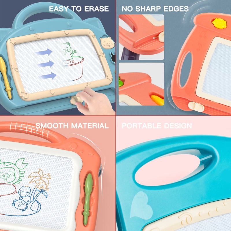 Magnetic Drawing Board: 560g Green, Safe Round Edges - Portable Design, Interesting Stamps for Children Art Creative Learning - Image 5