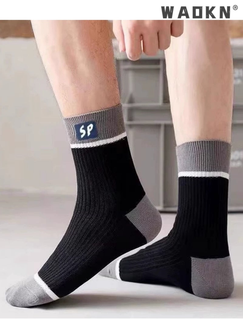 دبليو أيه أو كي أن 5 أزواج من الجوارب المخططة للرجال والنساء، ناعمة، قابلة للتنفس، تمتص الرطوبة، ألوان متنوعة، جوارب رياضية مريحة للجري والرياضة والارتداء اليومي، متينة وخفيفة الوزن - Image 4