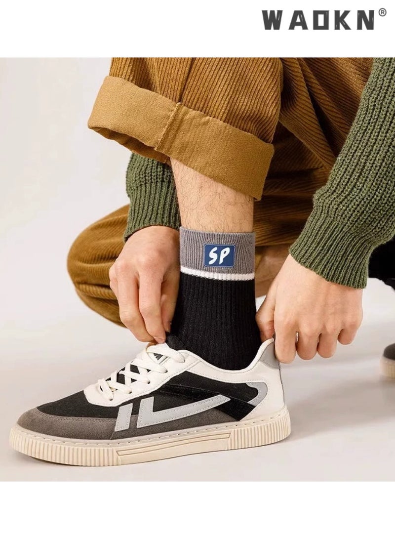 دبليو أيه أو كي أن 5 أزواج من الجوارب المخططة للرجال والنساء، ناعمة، قابلة للتنفس، تمتص الرطوبة، ألوان متنوعة، جوارب رياضية مريحة للجري والرياضة والارتداء اليومي، متينة وخفيفة الوزن - Image 3