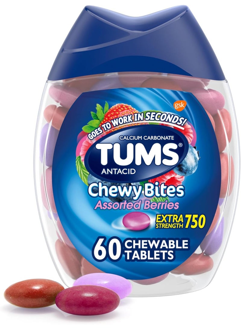 Extra Strength Antacid Chewy Bites Assorted Berries 60 Tablets