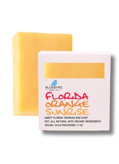 BLUEBYRD SOAP CO. Bluebyrd Soap Co Florida Sunrise Artisan All Natural Soap Bar  Scented with 100 Orange Essential Oils  Natural and Organic Ingredients Bath Soap for Men  Women  USA Handmade 5ozFLORIDA 