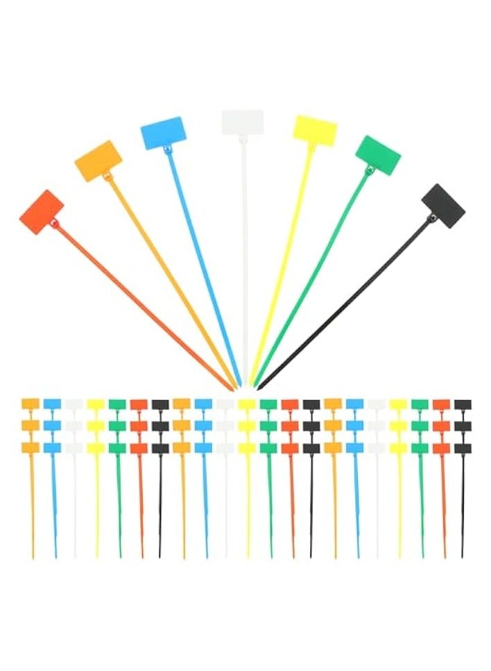 STOBOK 250pcs Self-Locking Nylon Cable Ties Colored Labels Cord Organizer Electrical Cable Ties Wire Labels Tags Valve Tags Sign Cable Tie Mark Tie Cable Ties with Marker Seal Nylon Thread Zipper - Image 1