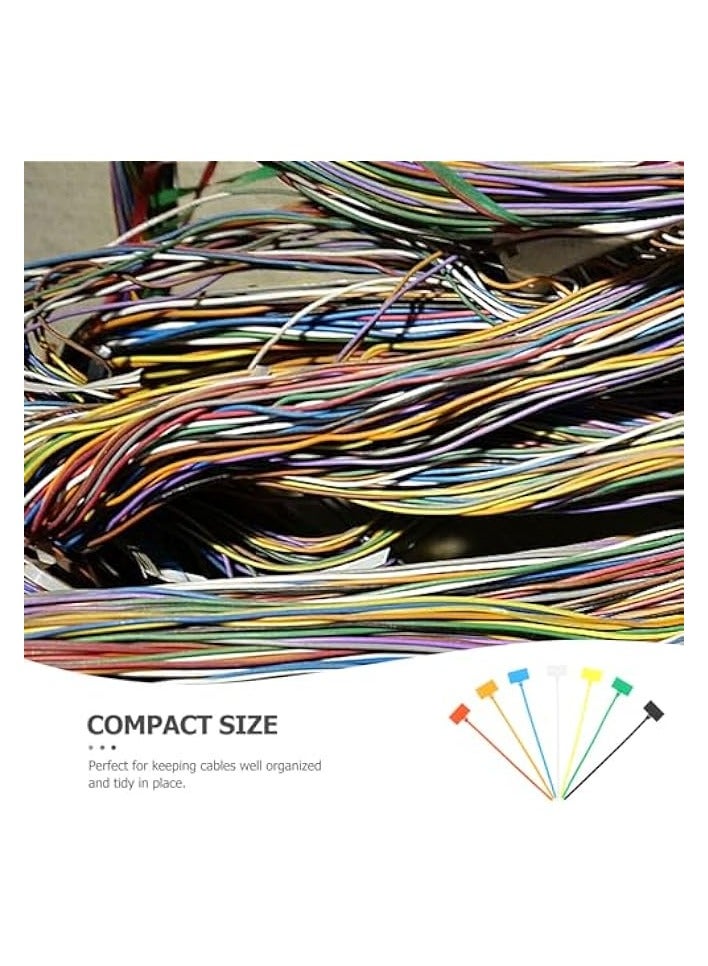 STOBOK 250pcs Self-Locking Nylon Cable Ties Colored Labels Cord Organizer Electrical Cable Ties Wire Labels Tags Valve Tags Sign Cable Tie Mark Tie Cable Ties with Marker Seal Nylon Thread Zipper - Image 3