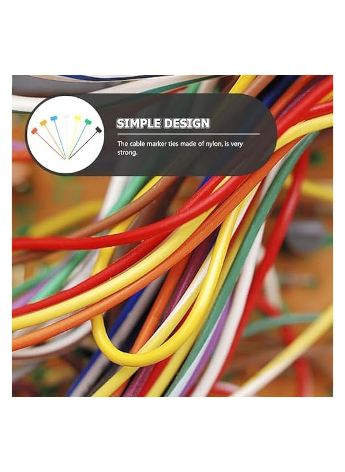 STOBOK 250pcs Self-Locking Nylon Cable Ties Colored Labels Cord Organizer Electrical Cable Ties Wire Labels Tags Valve Tags Sign Cable Tie Mark Tie Cable Ties with Marker Seal Nylon Thread Zipper - Image 4