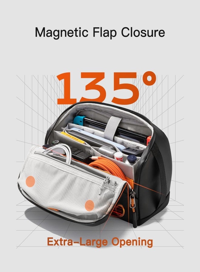 إناتيك حقيبة كتف Inateck X-Modo، تصميم بفتحة 135 درجة، حقيبة تخزين مقاومة للماء، حقيبة كروسبودي للرجال والنساء، متوافقة مع iPad Mini وSwitch والأقراص الصلبة وسماعات الرأس، لون أسود - Image 2