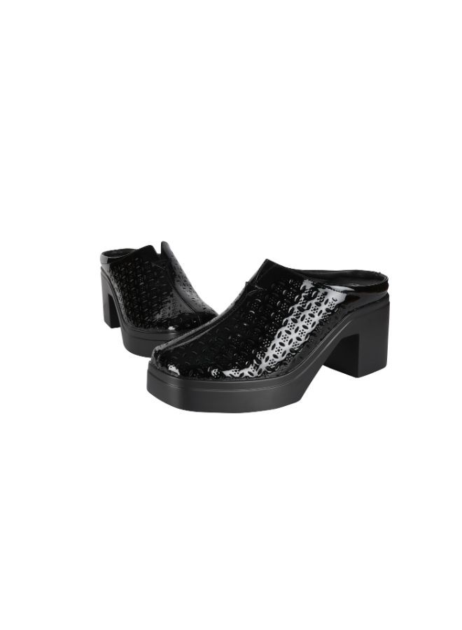 Michelle Morgan 092-2439 Michelle Morgan Ladies Block Heel Clogs  2207-3 Black 36  - Image 2