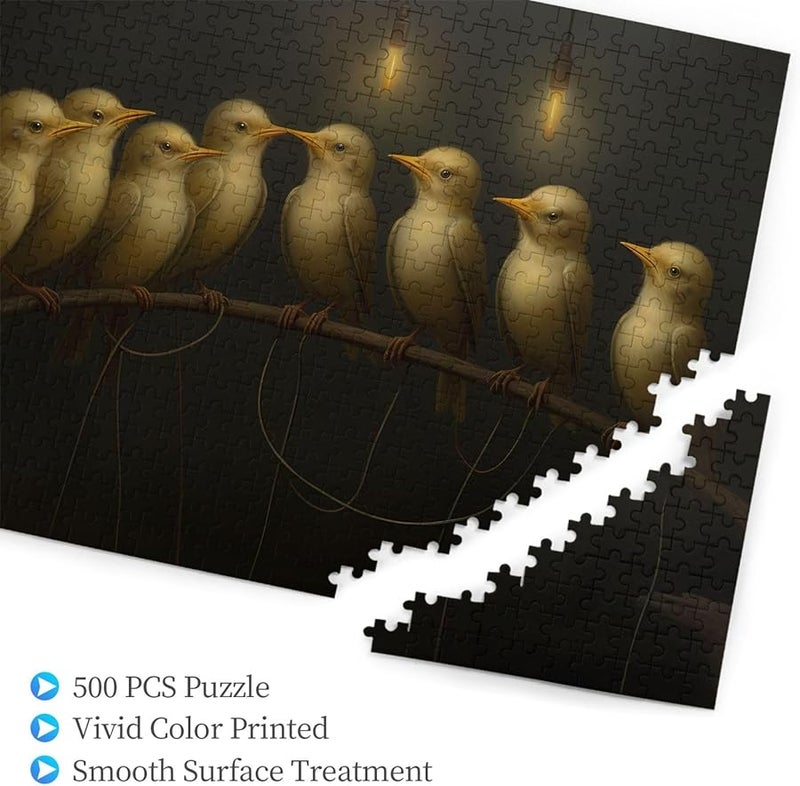 لغز بانوراما خط الطيور فايا 500 قطعة للكبار ديكور المنزل هدية حفلة عيد الميلاد - Image 3