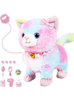 Garlo Interactive Electronic Plush Toy Walking and Barking Robot Cat Plush Cat Remote Control Kitten for Girls Colorful Cat Toy  - Image 1