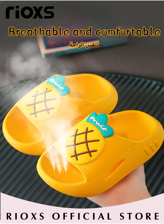RIOXS - Kids Slippers,Non-Slip Slippers For Toddler Boys Girls,Cute Cartoon Slipper,Comfy Soft Sole Sandal Slippers,Quick Dry Bathroom Slides,Kids Unisex Slippers For Shower Summer Pool Indoor Outdoor Beach Shoes - Image 1