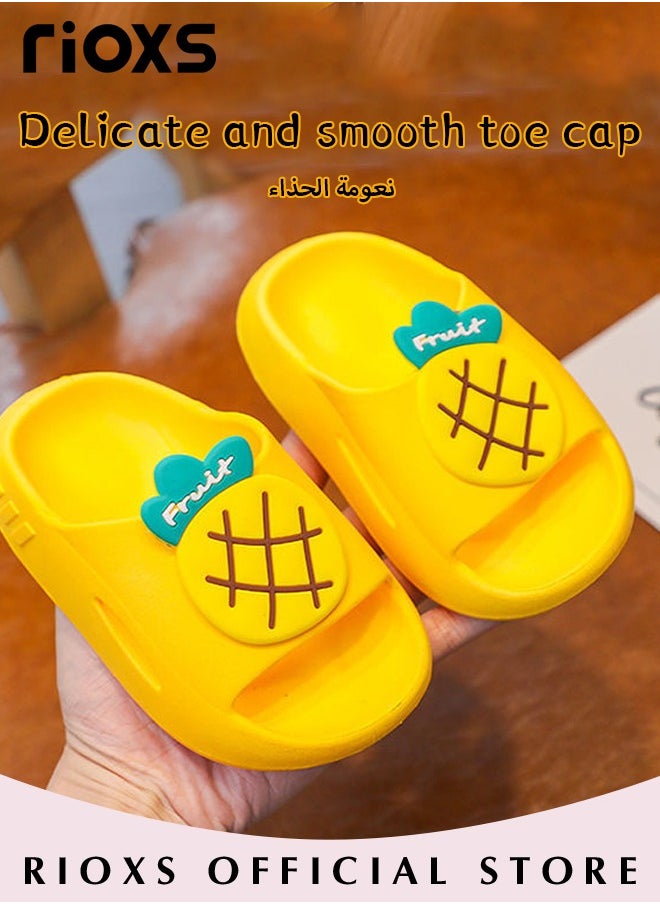 RIOXS - Kids Slippers,Non-Slip Slippers For Toddler Boys Girls,Cute Cartoon Slipper,Comfy Soft Sole Sandal Slippers,Quick Dry Bathroom Slides,Kids Unisex Slippers For Shower Summer Pool Indoor Outdoor Beach Shoes - Image 1