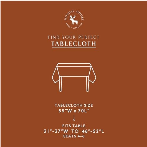 MONDAY MOOSE Ruffle Farmhouse Rustic Rectangle Natural Stonewashed Cotton Tablecloth for Kitchen, Dining Room, Restaurant (55x70 inch, Cinnamon) - Image 3