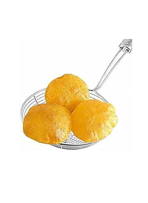 Pass Pass pass pass Kitchen Tools Combo of Stainless Steel Fry Strainer Pav Bhaji MasherRoti Chimta Tong Egg Beater Whisk Silver Kitchen Tool Set  - Image 2