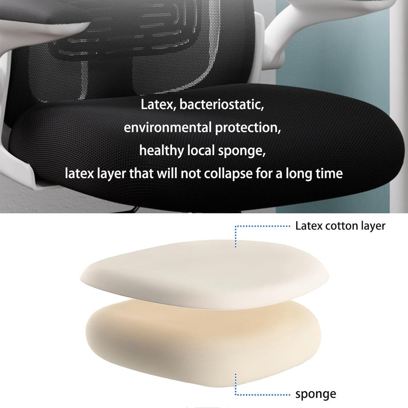 WAMIT Ergonomic Office Chair, High Back Mesh Desk Chair With Adjustable Headrest, Computer Desk Chair, Swivel Task Office Chair With Lumbar Support And Flip Armrest，Black - Image 5