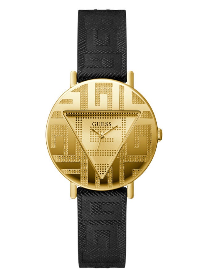 GUESS ساعة انالوج دائرية من الجلد الطبيعي للنساء GW0478L2 - 36 ملم - Image 1
