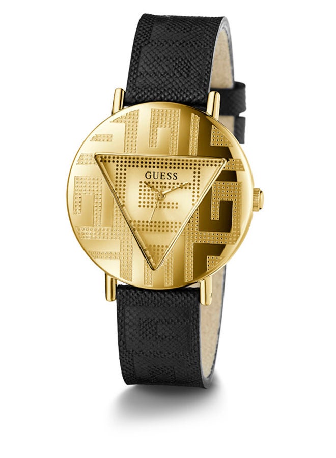 GUESS ساعة انالوج دائرية من الجلد الطبيعي للنساء GW0478L2 - 36 ملم - Image 5