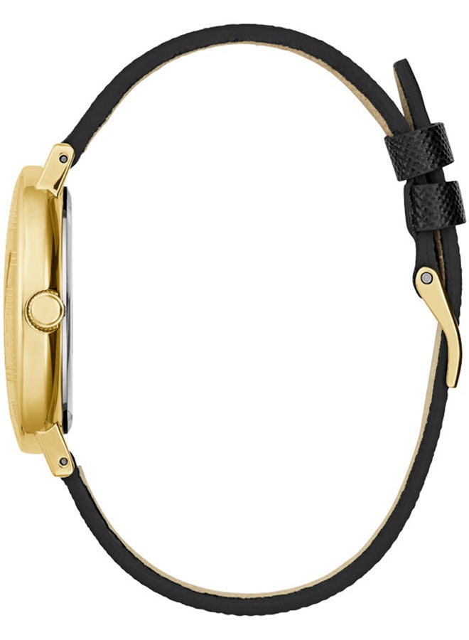 GUESS ساعة انالوج دائرية من الجلد الطبيعي للنساء GW0478L2 - 36 ملم - Image 2