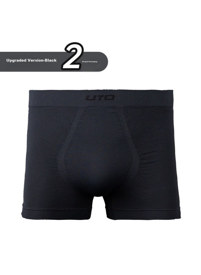Uto Men's Sports Underwear, Quick-drying, Antibacterial, Breathable, For Running And Marathon, Boxer Briefs, 2-pack, Black, Xxxl - Image 1