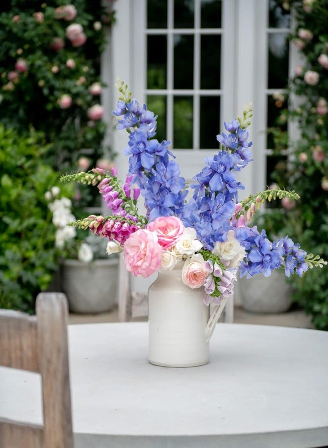 DILATATA Blue Delphinium Artificial Flowers, 6pcs Artificial Larkspur Flower 17.5'' Fake Delphinium Flowers Silk Flowers for Home Decor, DIY Floral Centerpieces for Tables - Image 3