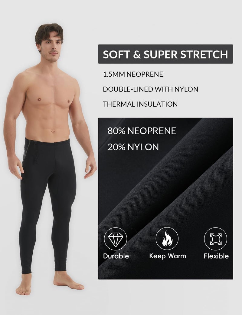 Lemorecn Wetsuit Pants Men 1.5mm Neoprene for Swimming Canoeing Snorkeling Scuba Kayaking(1011-XL) - Image 3