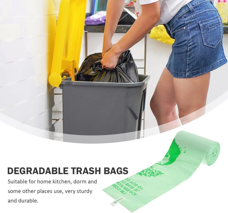 Ciieeo Biodegradable Corn Starch Garbage Bags Roll 50pcs 6l Flat Household Rubbish Bags Eco-friendly for Kitchen and Home Use - Image 4