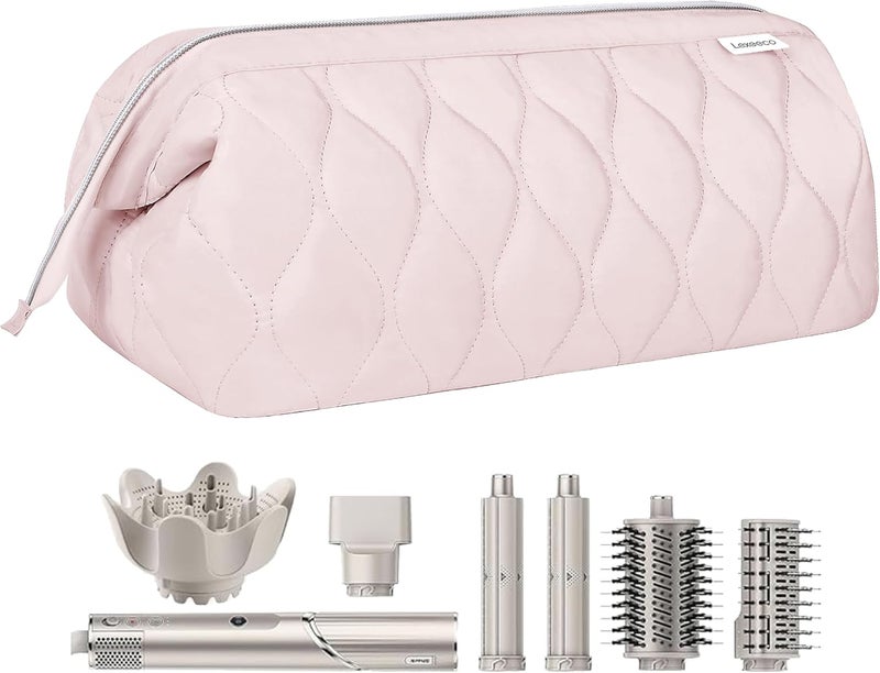 Lexeeco Hair Tools Travel Bag for Shark Flex Fusion Puffer Flexstyle Carring Case Portable Dyson Airwrap Travel Case for Shark Hair Dryer Flat Curing Iron Organizer (Pink) - Image 1