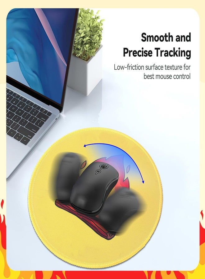 Pounchi Cute Calcifer Mouse Pad 8.6 x 8.6 in, Anime Mouse Pad with Non-Slip Rubber Base and Stitched Edge for Desk Computers Laptop Office - Image 4