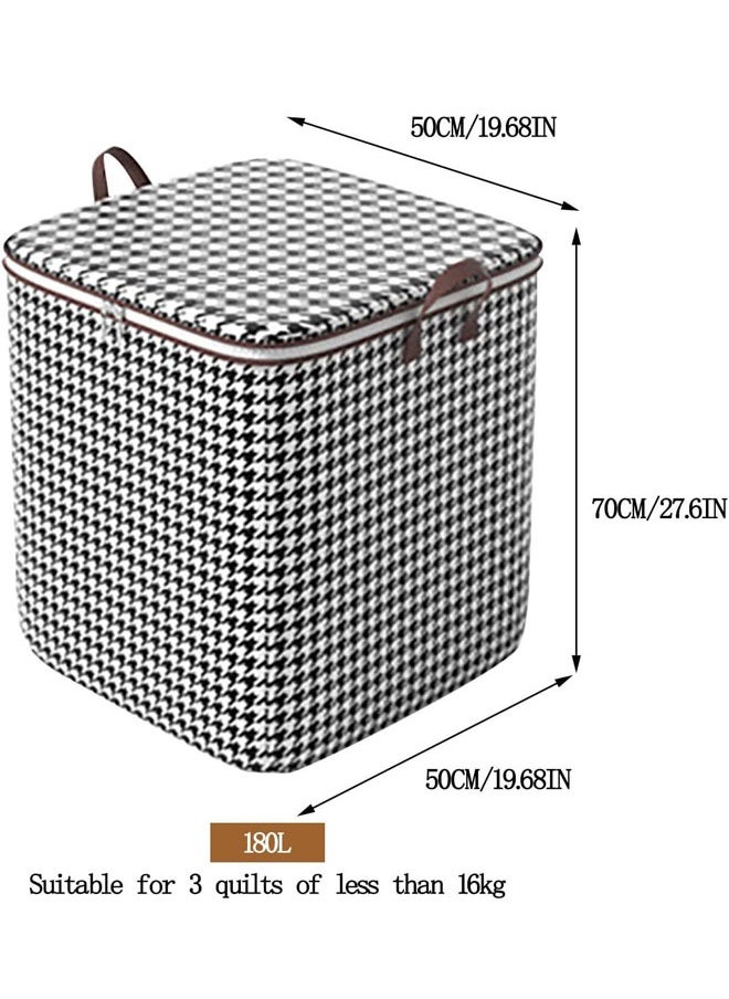 Generic 180L Clothes Storage Bags Large Capacity Under Bed Storage Bag with Zip Portable Non-Woven Zipper Storage Bins with Handle Large Storage Bags Closet Organizer for Clothes Duvets Comforters Bedding  - Image 2